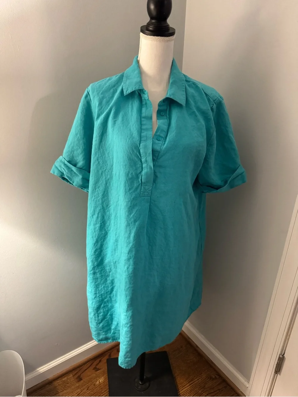 Chicos Linen Popover Dress Size 3 (16- XL) AP1841
